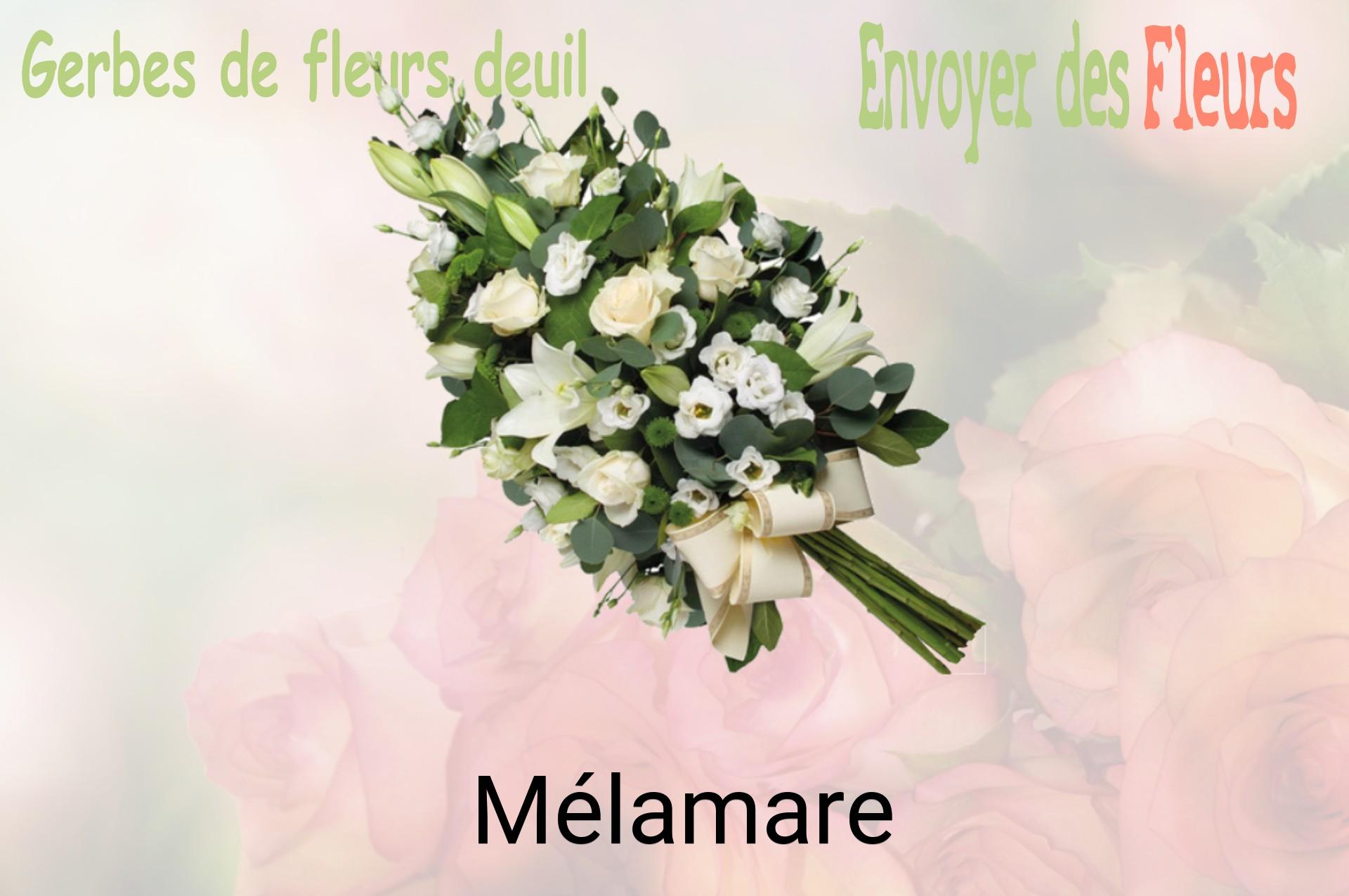 Gerbe de fleurs de deuil livrée à Mélamare